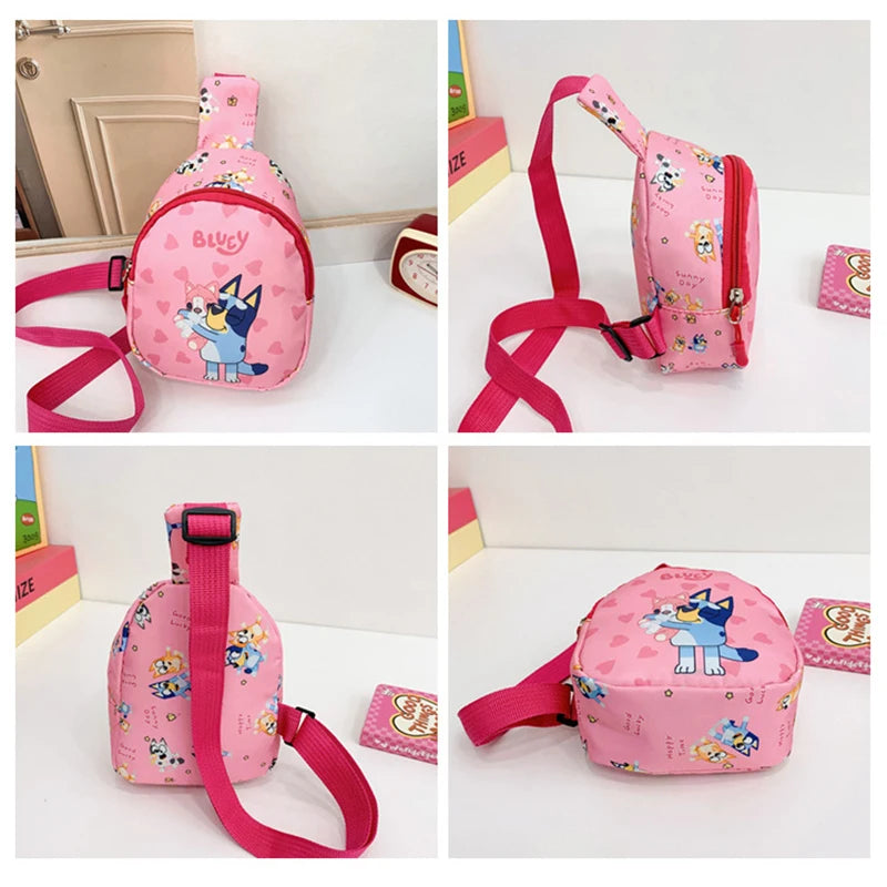 Bluey And Bingo Anime Figure Printing Cartoon Mnin Backpack Children A Shoulder Bag Messenger Bag Birthday Gift