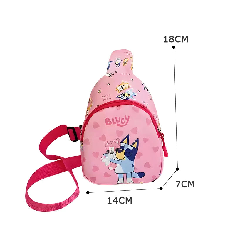 Bluey And Bingo Anime Figure Printing Cartoon Mnin Backpack Children A Shoulder Bag Messenger Bag Birthday Gift