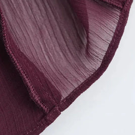 2025 Summer Chic Women's Elegant Loose Long Sleeve Layered Shirts Office Lady Vintage V-neck Translucent Tierred Ruffles Blouses