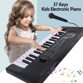 37 Keys Kids Electronic Piano with Microphone Educational Toys Musical Instrument for Kids Toddlers Boys Girls Birthday Gift