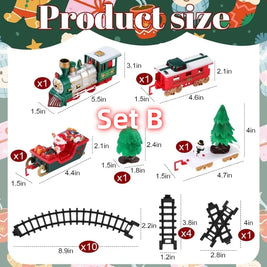 Electric Christmas Train Set Electric Engine Railway Track Playset With Music Santa Claus Sleigh Snowman Carriage Christmas Gift