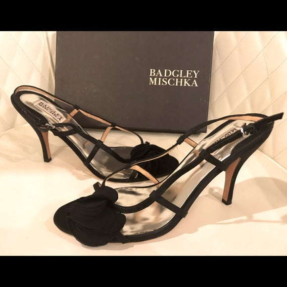 NEW Badgley Mischka Black Satin Shoes