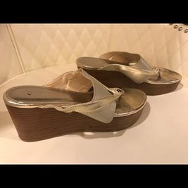 CalvinKlein Pewter/Gold wedge Sandal