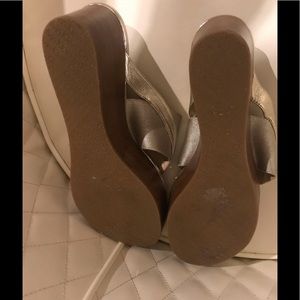 CalvinKlein Pewter/Gold wedge Sandal