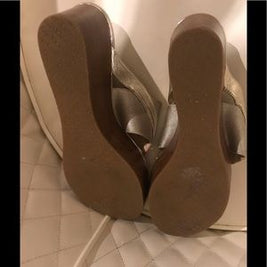 CalvinKlein Pewter/Gold wedge Sandal