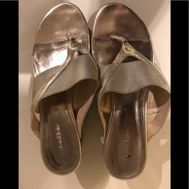 CalvinKlein Pewter/Gold wedge Sandal