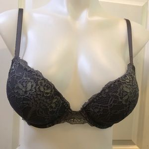 La Senza Grey Lace Padded Push-Up Bra A36