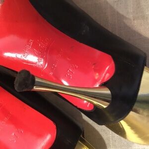 Authentic Black Christian Louboutin Gold Heels size 37.5