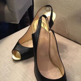 Authentic Black Christian Louboutin Gold Heels size 37.5