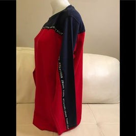 NEW Men’s Tommy Hilfiger Long Sleeve Red Blue Crew Neck Top size Large